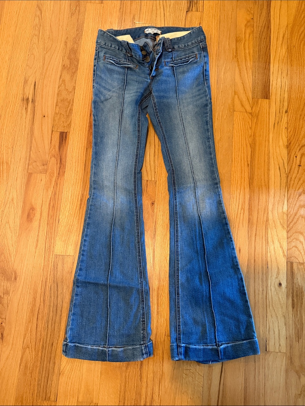 Free People Medium Blue Flare Jeans